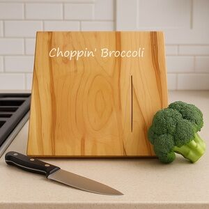 Handmade Maple Cutting Board – “Choppin’ Broccoli” – Solid Hardwood